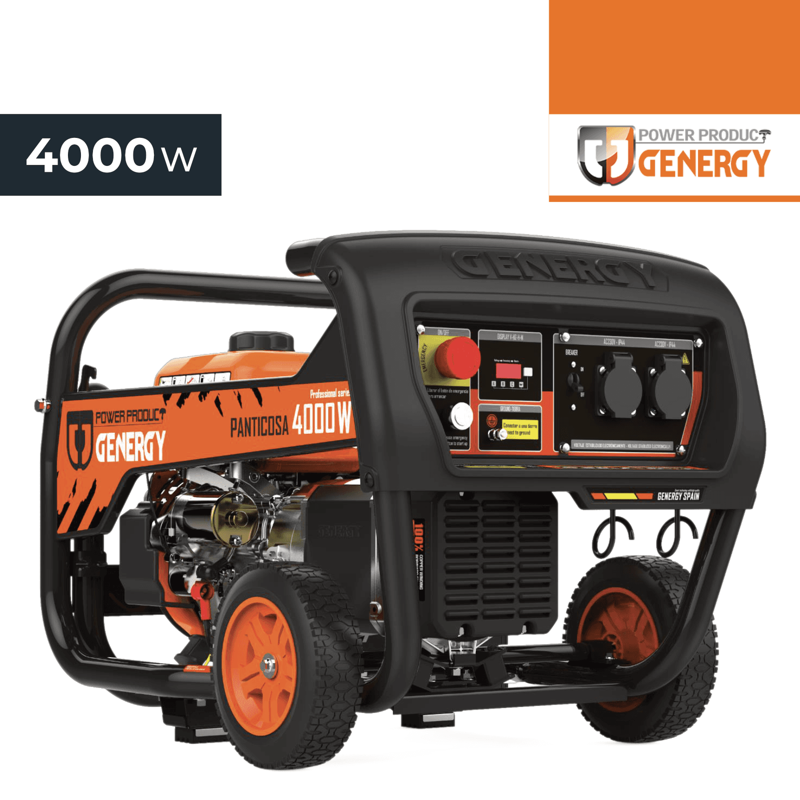Gerador Genergy Pro Panticosa Monofásico 4000W c/ Arranque Elétrico