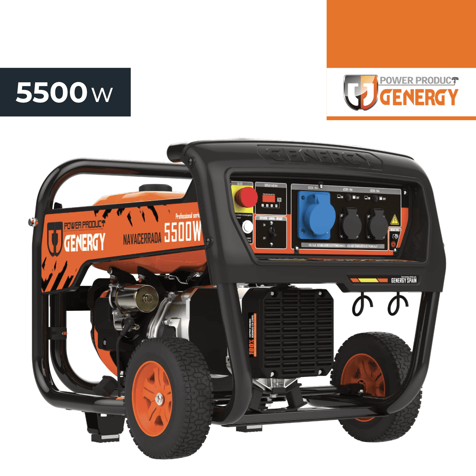 Gerador Genergy Pro Navacerrada Monofásico 5500W c/ Arranque Elétrico