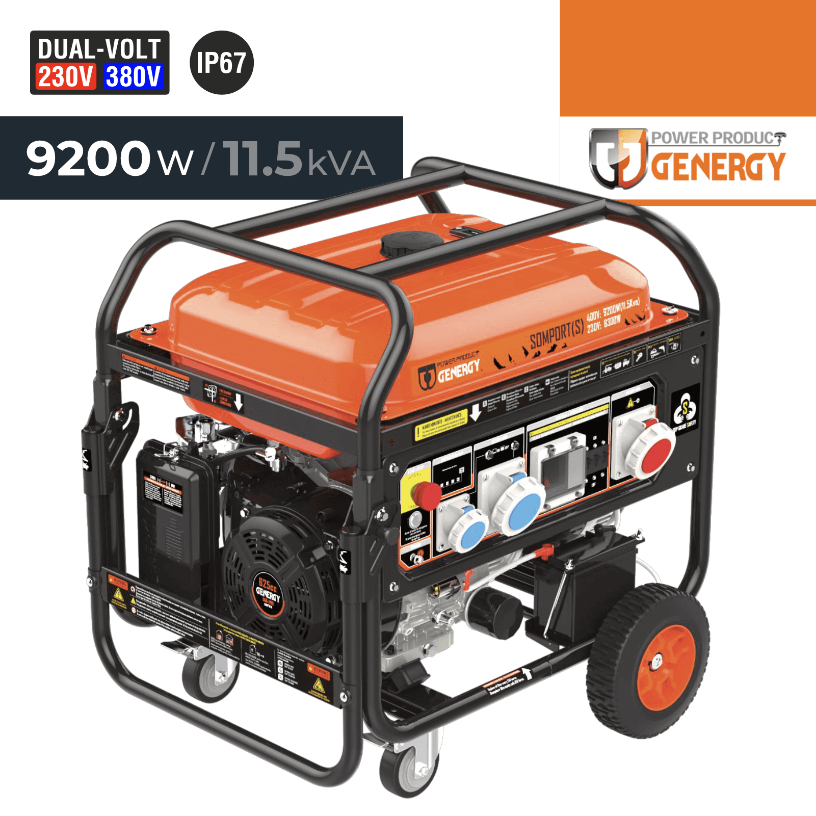 Gerador Genergy Big-S Somport-S Trifásico 9200W c/ Arranque Elétrico