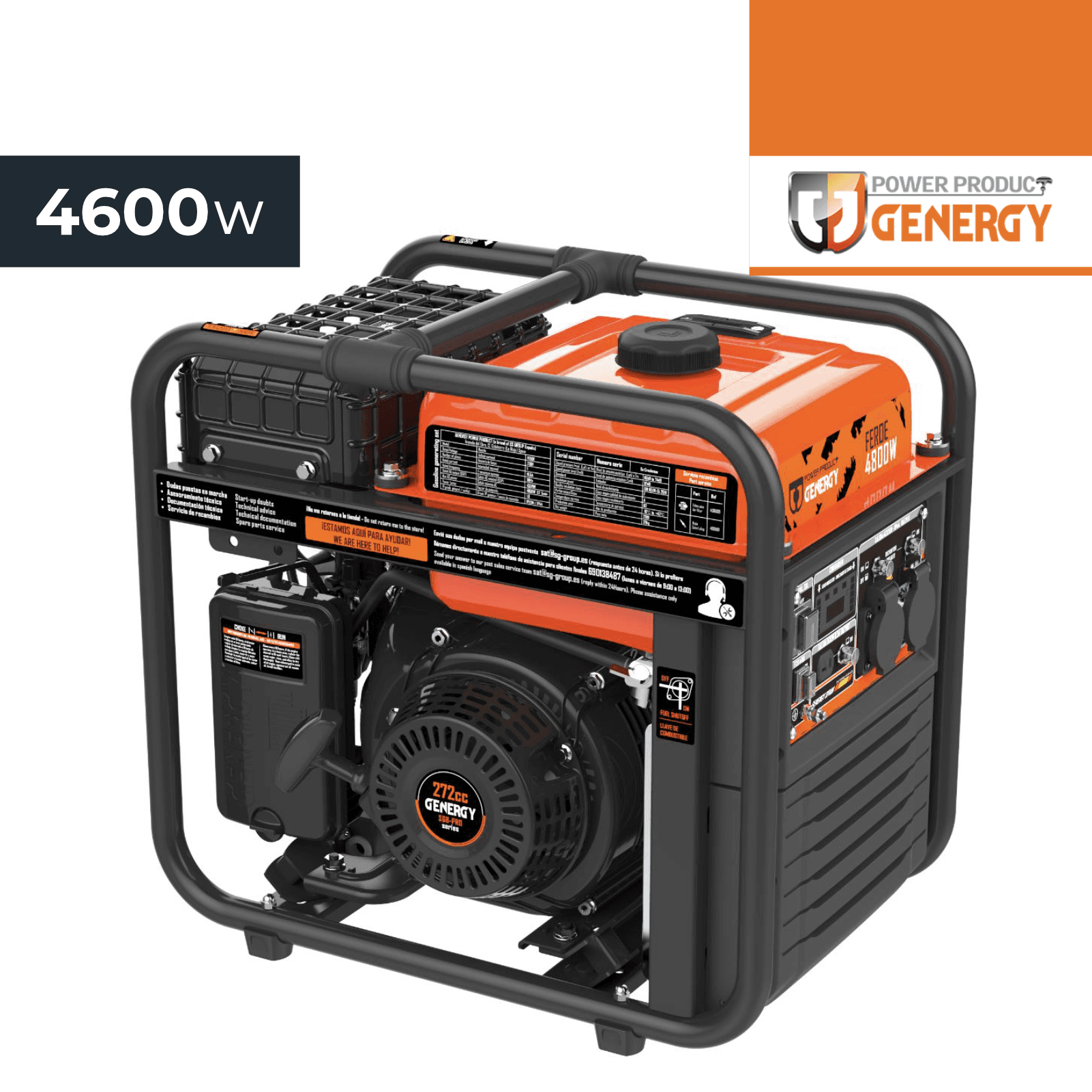 Gerador Genergy Inverter Feroe Monofásico 4600W c/ Arranque Elétrico