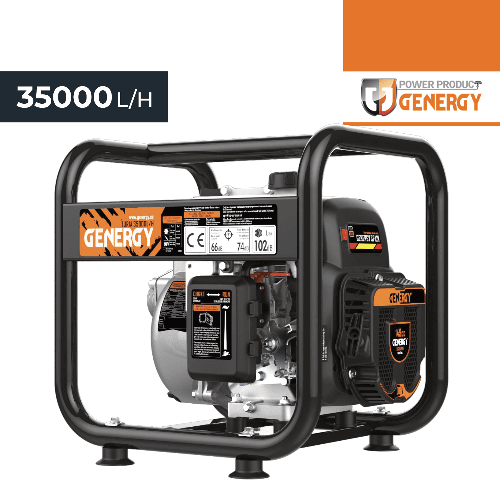Motobomba Genergy Turia 2'' 35000L/H p/ Água Limpa