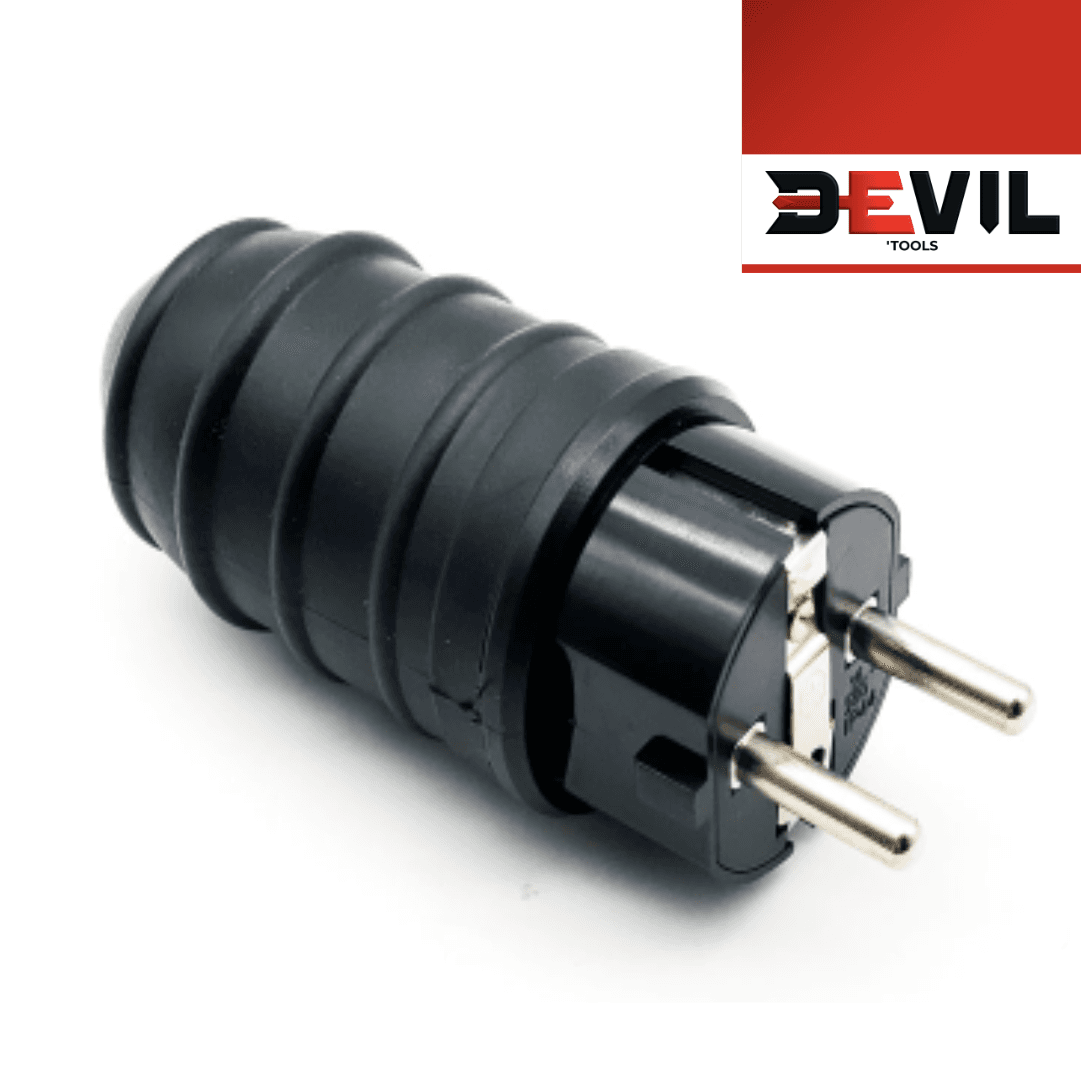 Ficha Macho de Borracha Longa Preta Devil'Tools (DV1620IP)