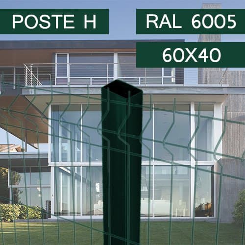 Poste Metálico Plastificado H Eco 60x40MM - Verde RAL6005