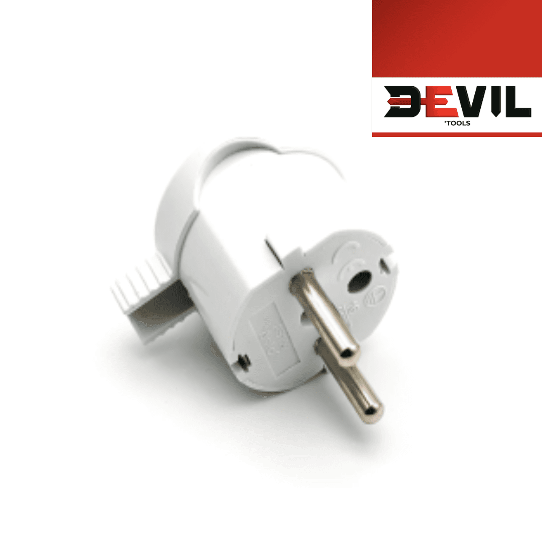 Ficha Macho Branca Curva Devil'Tools (DV1616S)