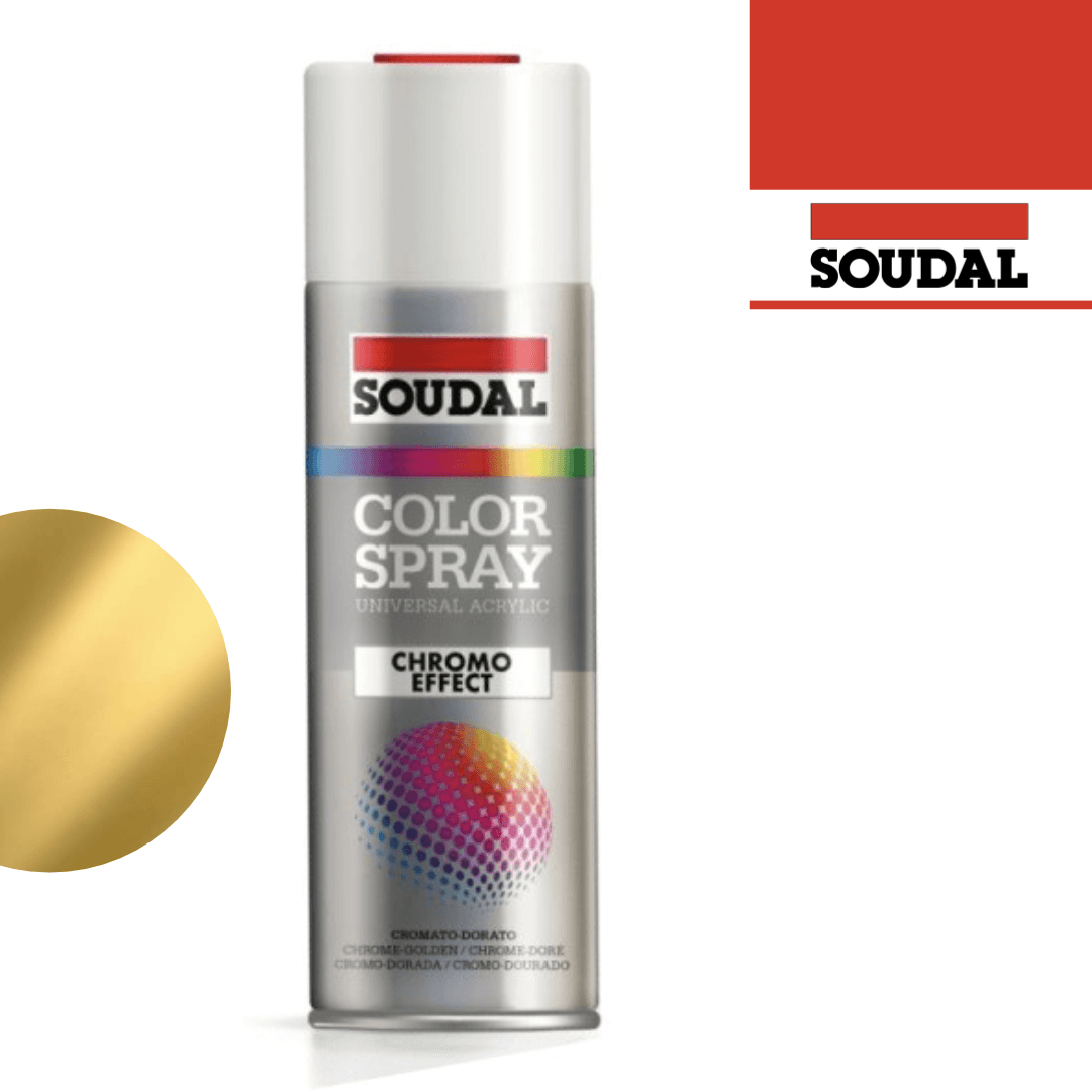 Spray Esmalte Cromado Ouro Moderno - Soudal 400ML
