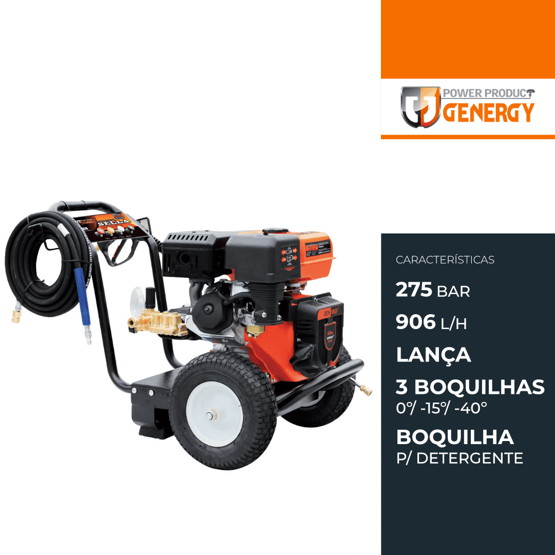 Máquina de Lavar a Pressão Gasolina Genergy Sella 275BAR 900L/H