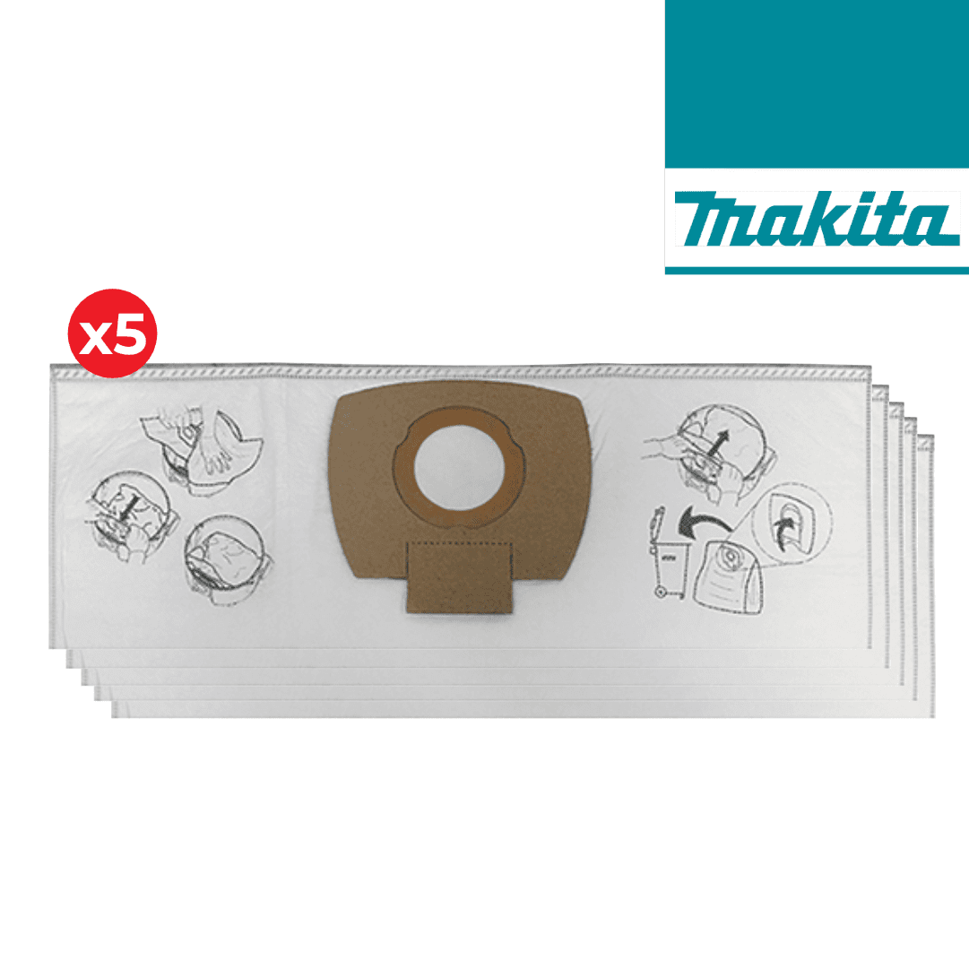 Sacos Tecido Sintético Makita p/ Aspirador ~25LT - 5UNI 