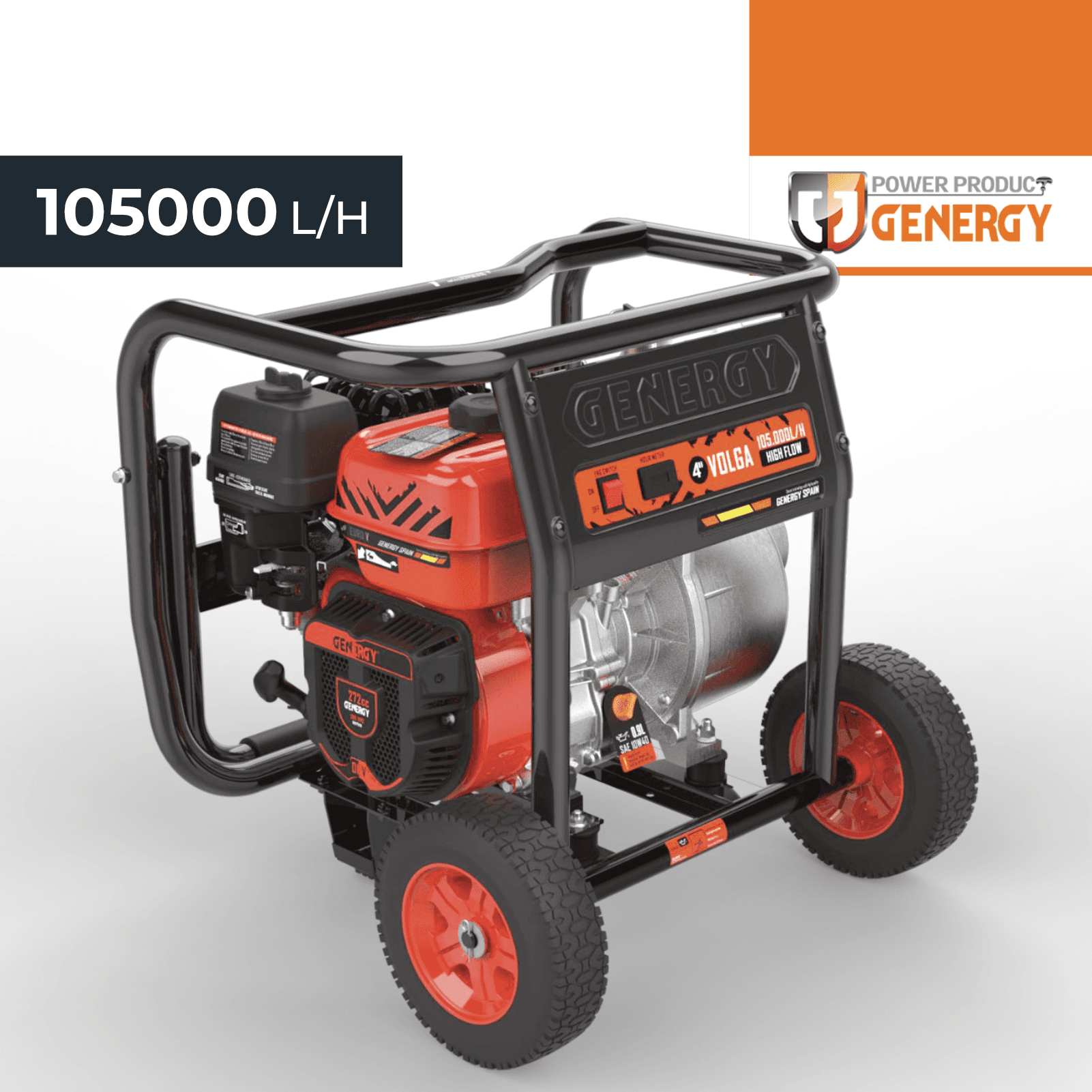 Motobomba Genergy Volga 4'' 105000L/H 25M p/ Água Limpa