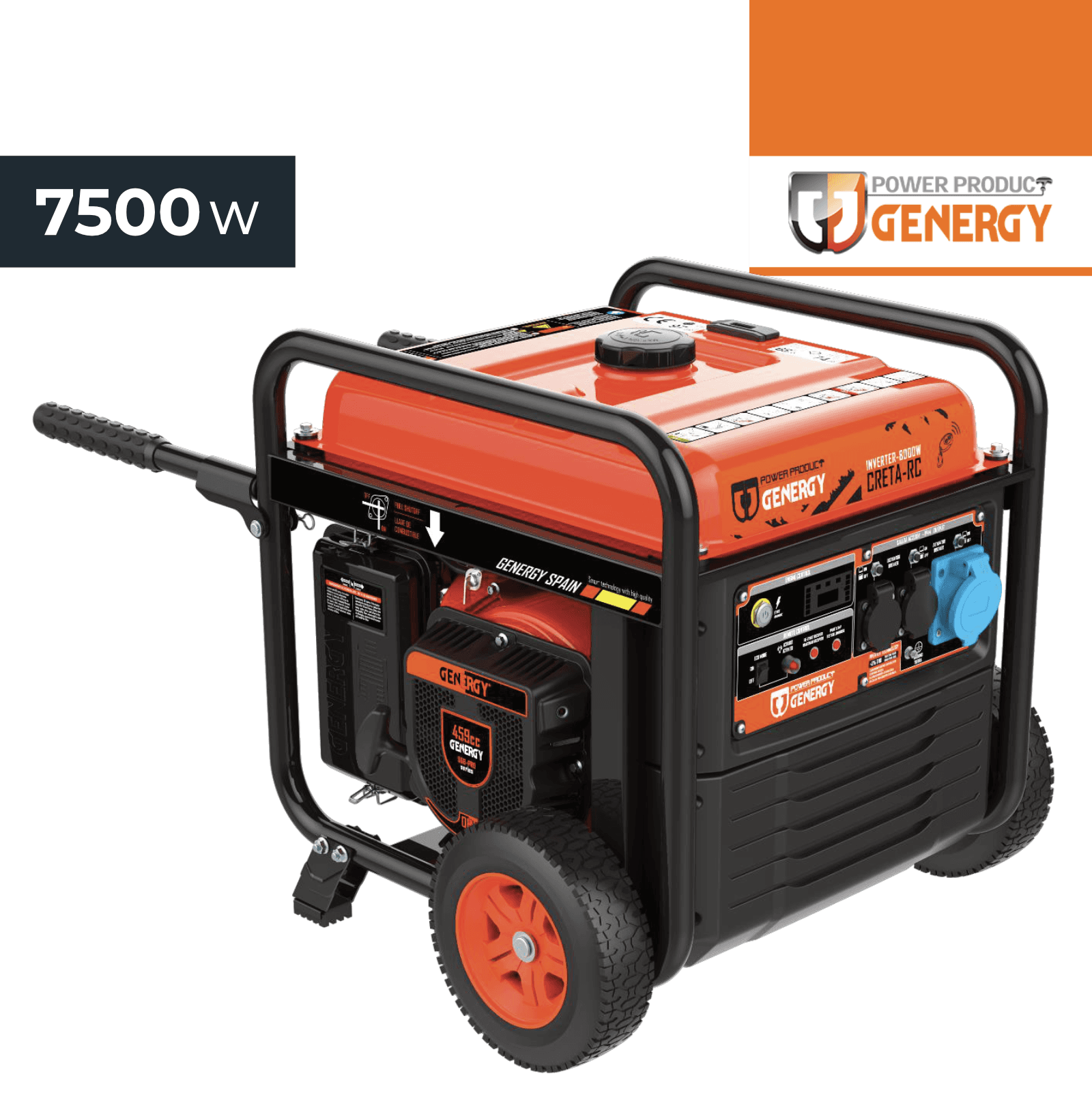 Gerador Genergy Inverter Creta RC Monofásico 7500W c/ Arranque Elétrico