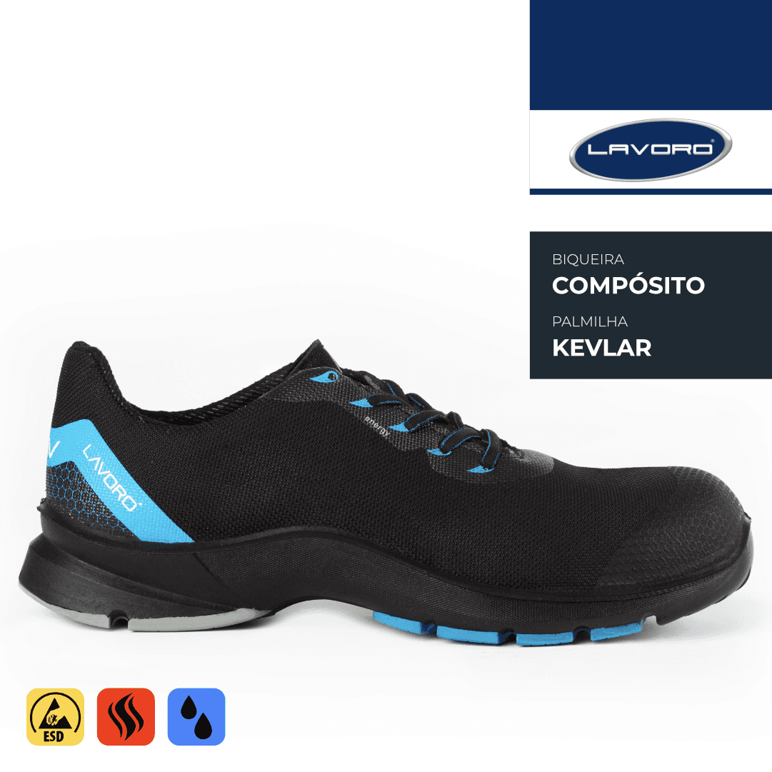 Sapatilha Segurança  Lavoro Hybrid Black/Blue