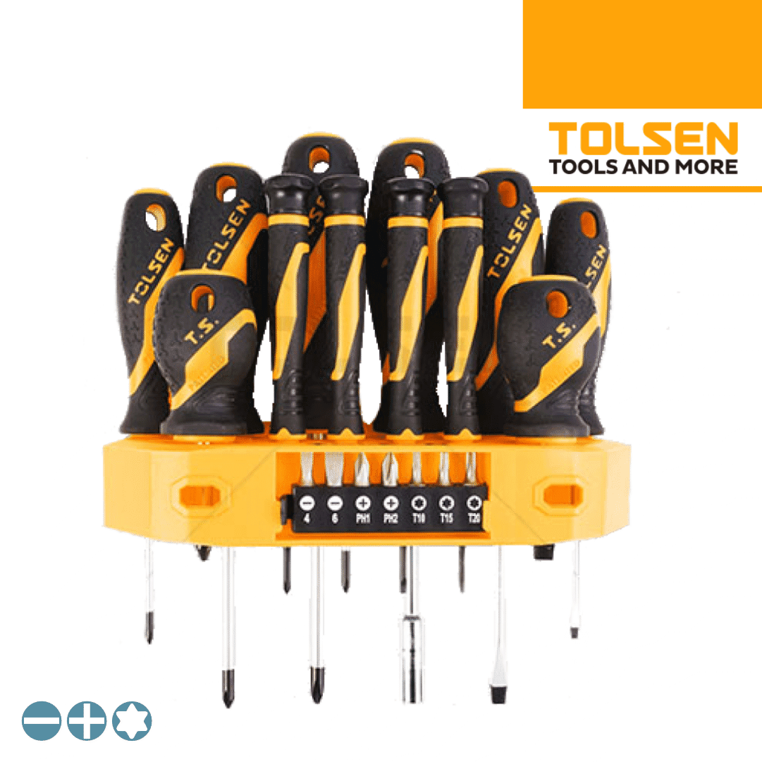 Jogo Chaves Fenda / PH/ Bits Tolsen - 19PCS 