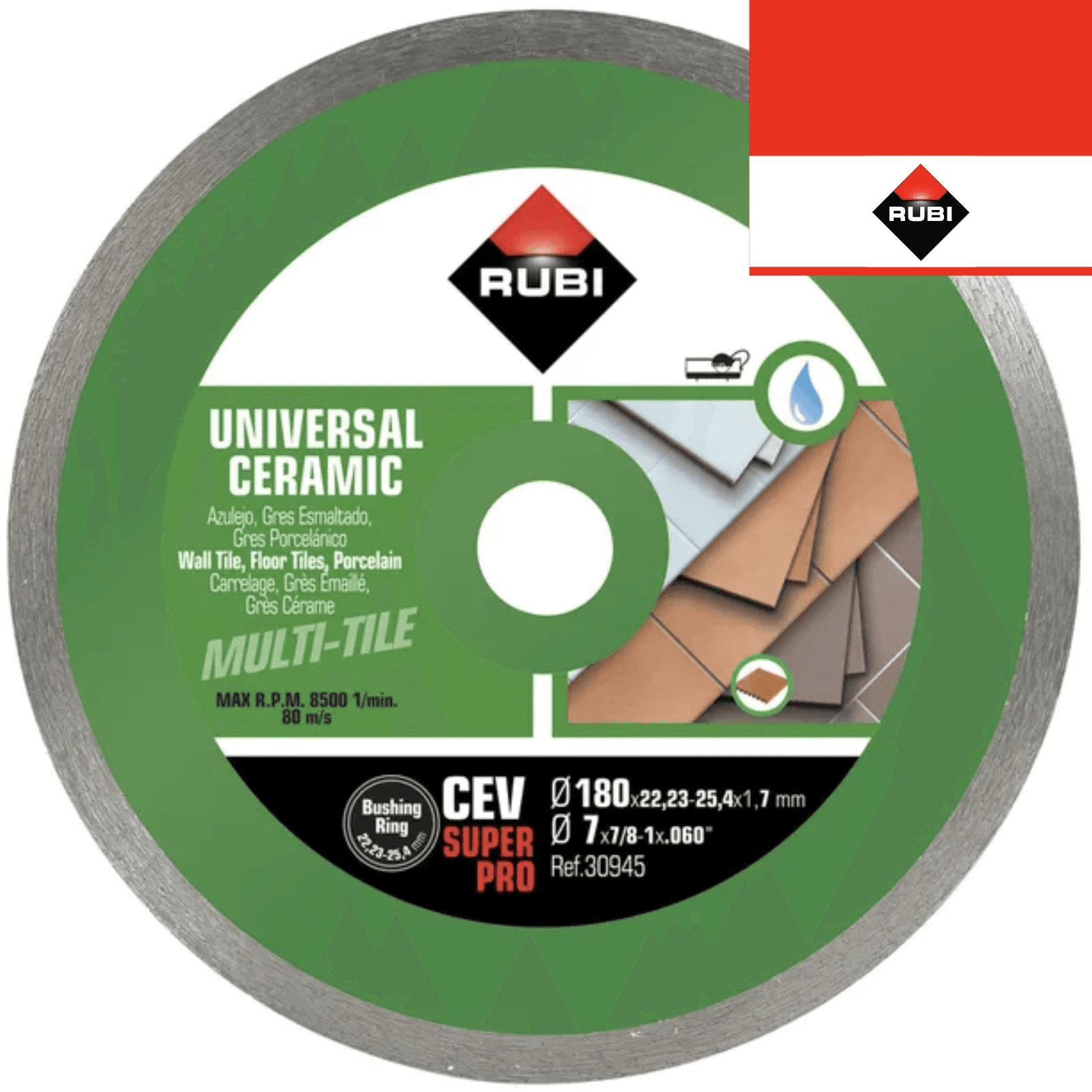 Disco Diamante Rubi Cerâmica CEV Superpro 180MM 