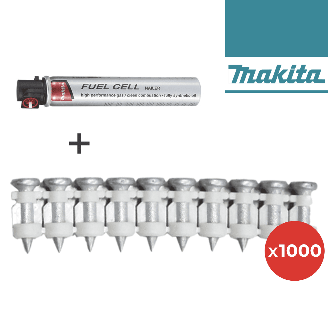 Prego p/ Betão 15MM p/ Pistola Makita GN420 (1000UNI) + Botija de Gás