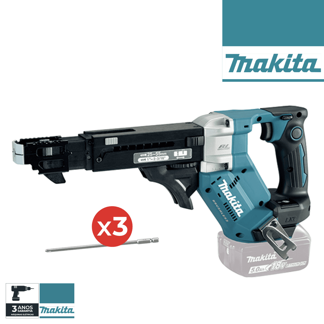 Aparafusadora p/ Gesso Cartonado Autoalimentada Makita (DFR551Z)