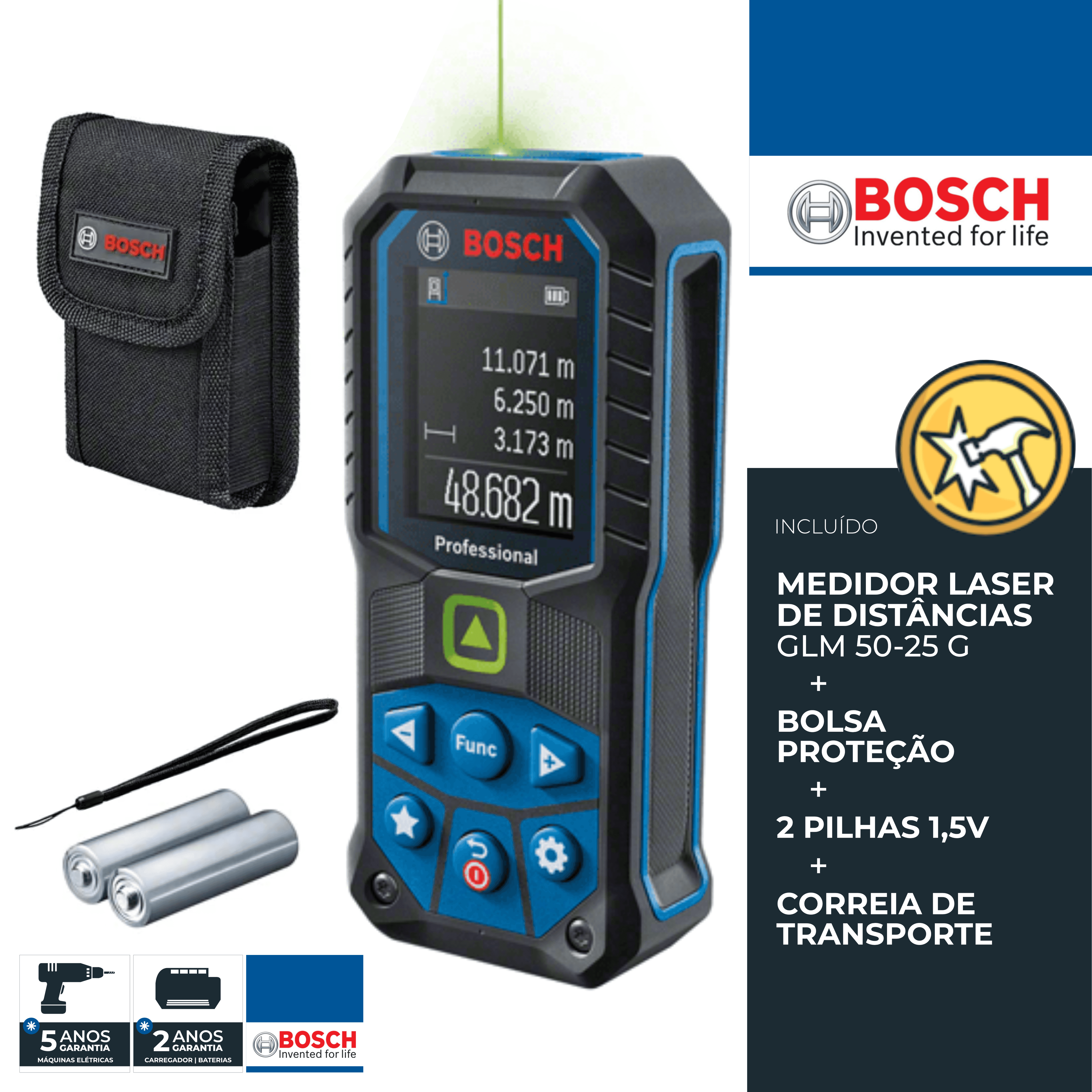 Medidor de Distâncias Laser Bosch GLM 50-25 G (0601072V00)