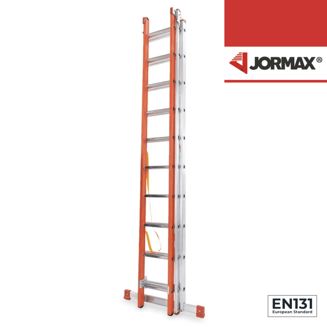 Escada Alumínio/Fibra Jormax Electrikal F3 Tripla 3x10 Degraus - 2.88+2.88+2.88MT