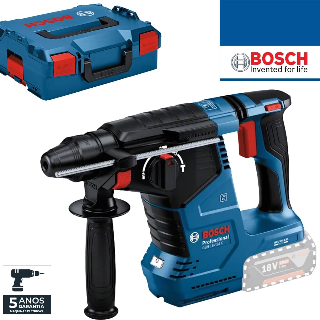 Martelo Perfurador Bosch Profissional SDS-Plus GBH 18V-24 C + Mala (0611923001)