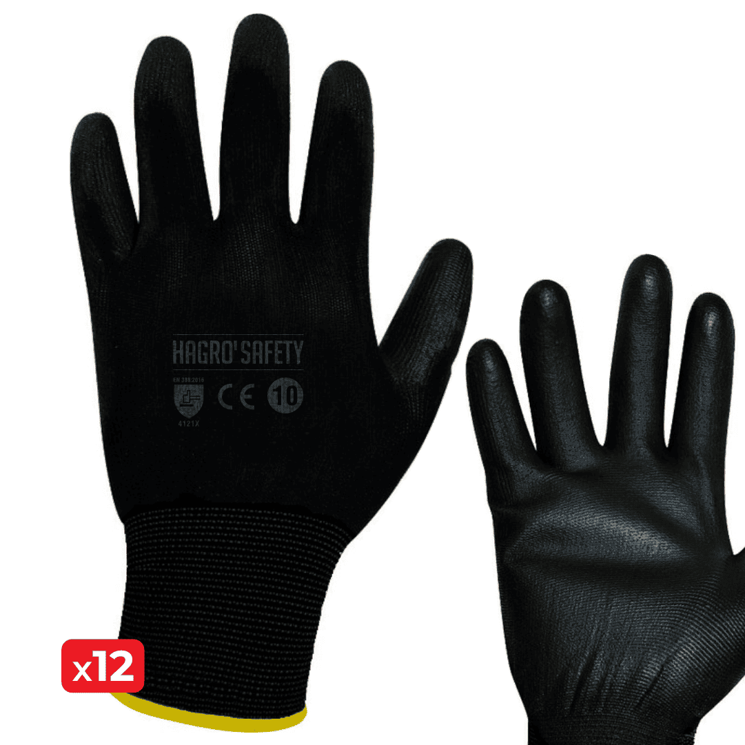 Luvas Hagro'Safety Nylon c/ Palma PU - 12PAR