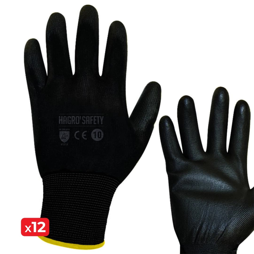 Luvas Hagro'Safety Nylon c/ Palma PU - 12PAR