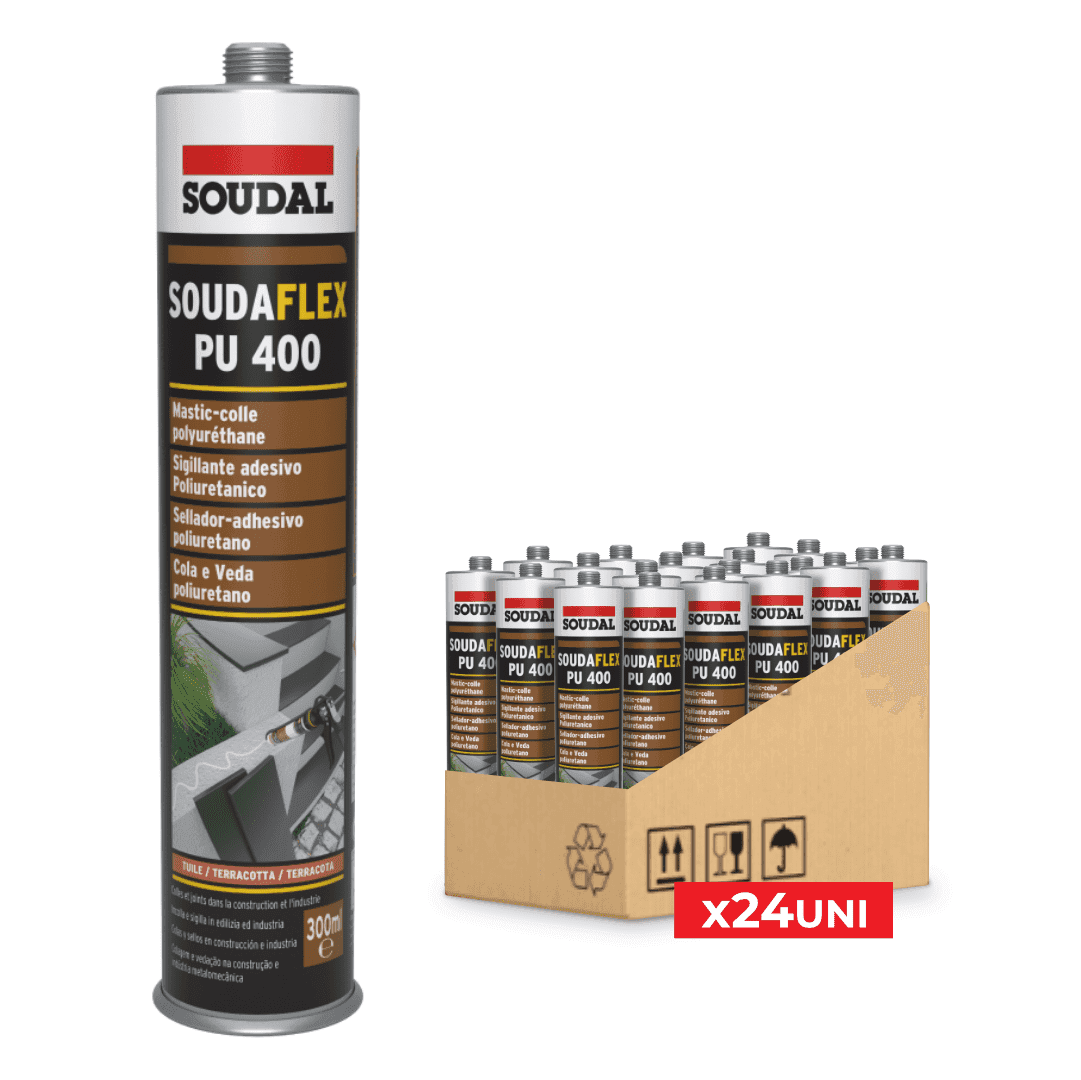 Cola e Veda Soudaflex PU400 Soudal Telha 300ML - 24UNI