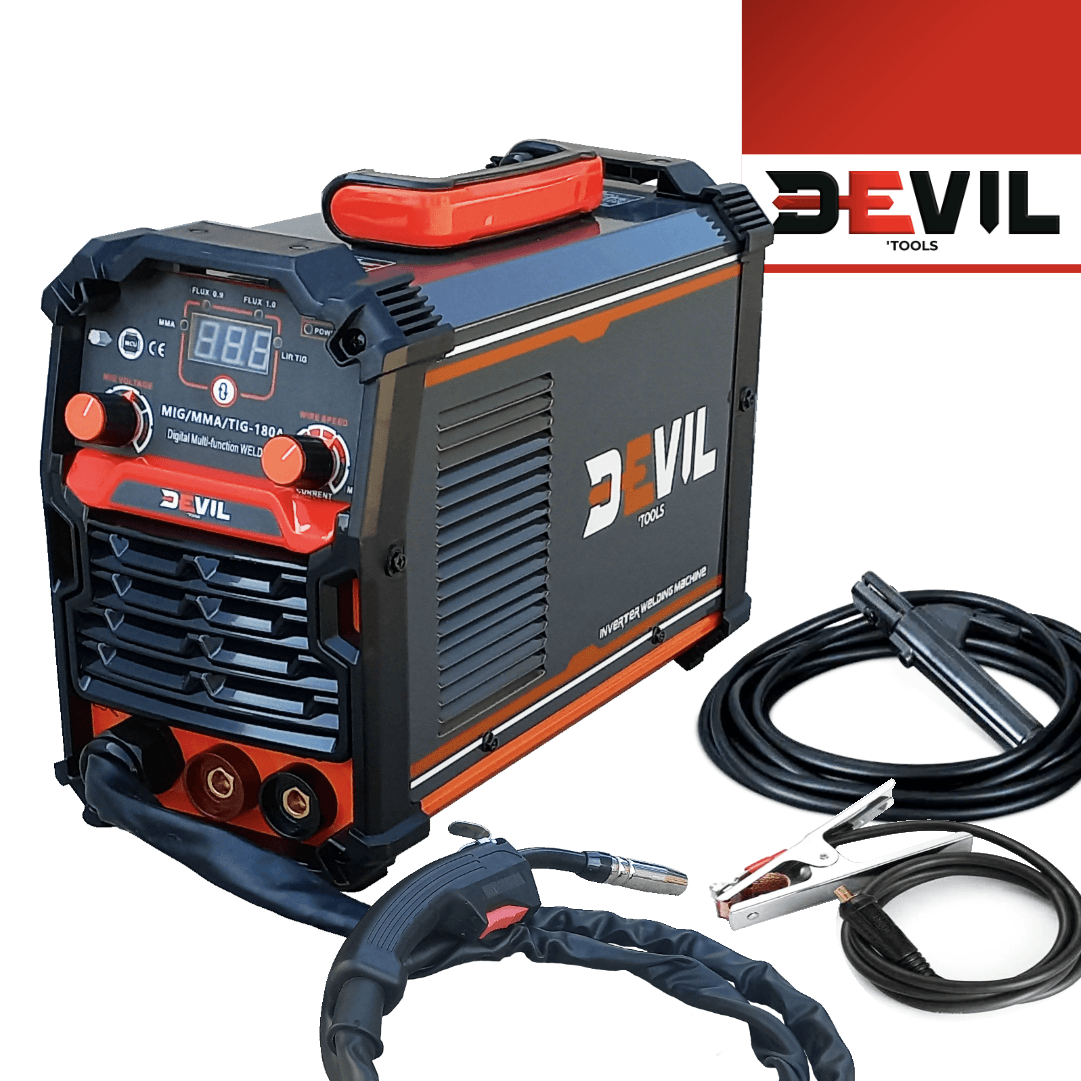 Aparelho Soldar Multifunções Devil'Tools MMA/TIG/MAG 180A