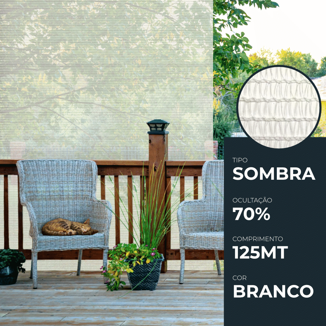 Rede de Sombra 70% Branca 
