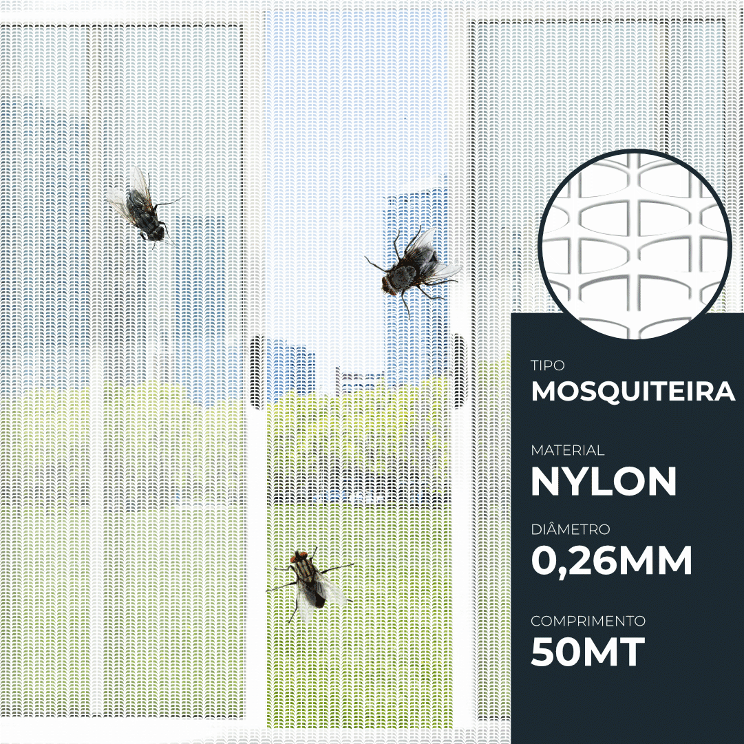 Rede Mosquiteira de Nylon - 50MT