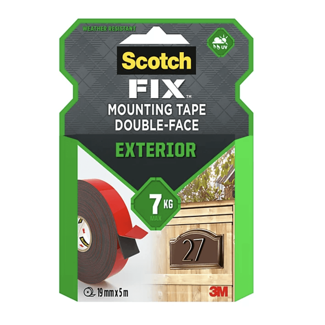 Fita Adesiva Dupla Face 3M Scotch-Fix 7KG p/ Uso Exterior 19MMx5MT