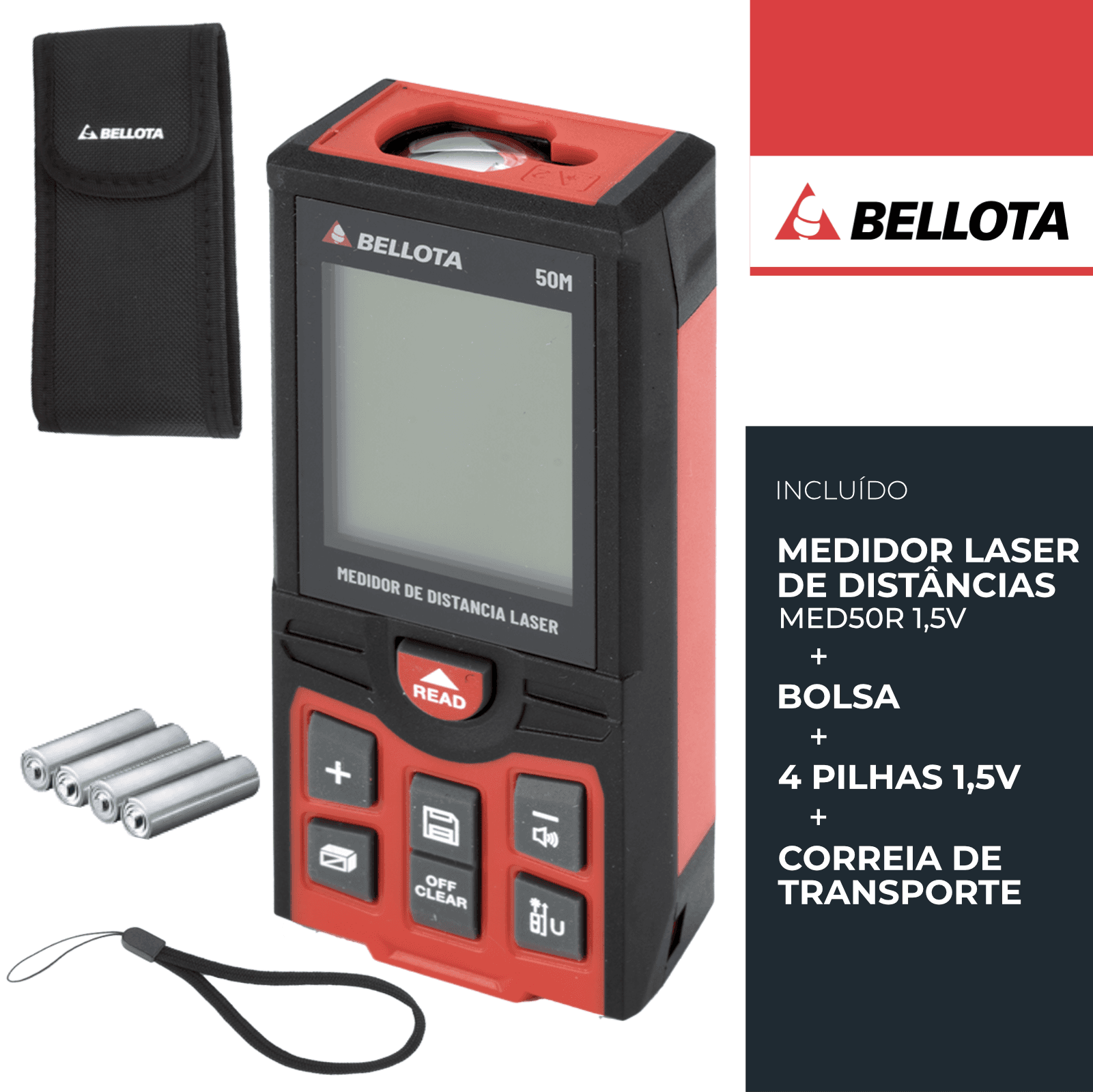 Medidor de Distâncias a Laser Bellota MED50R 