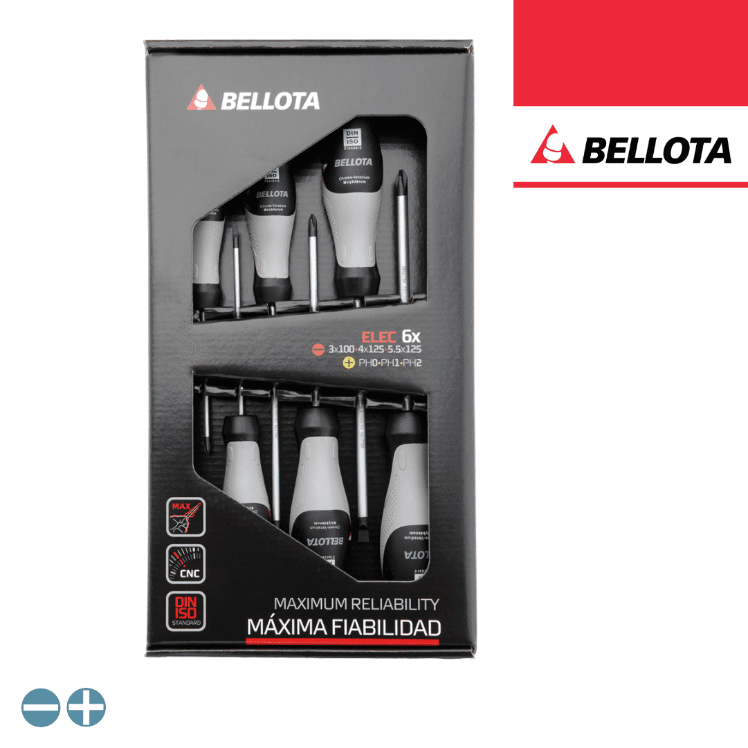 Jogo Chaves Fenda Bellota - 6PCS
