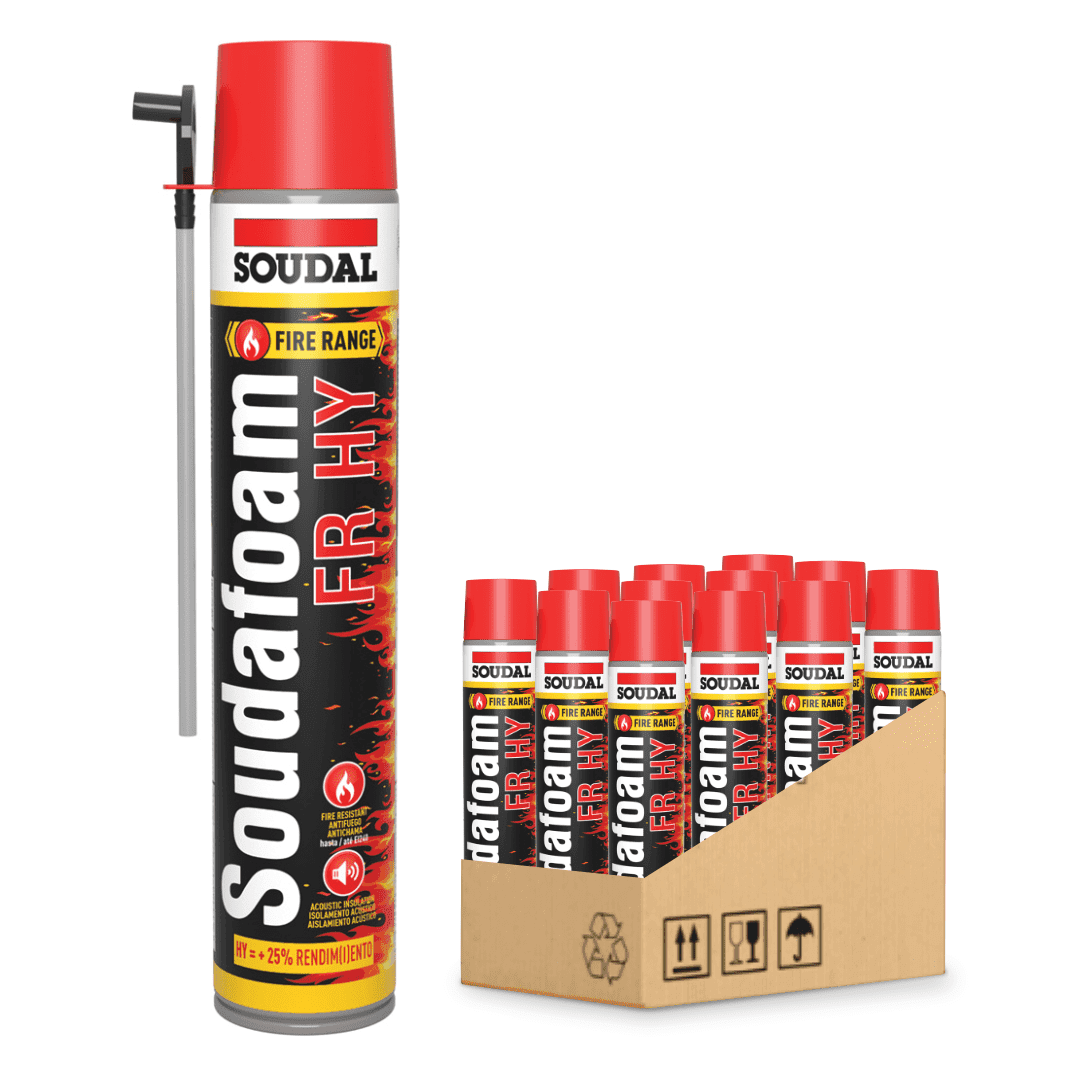 Espuma Poliuretano Soudal Resistente ao Fogo Soudafoam FR HY 750ML - 12UNI