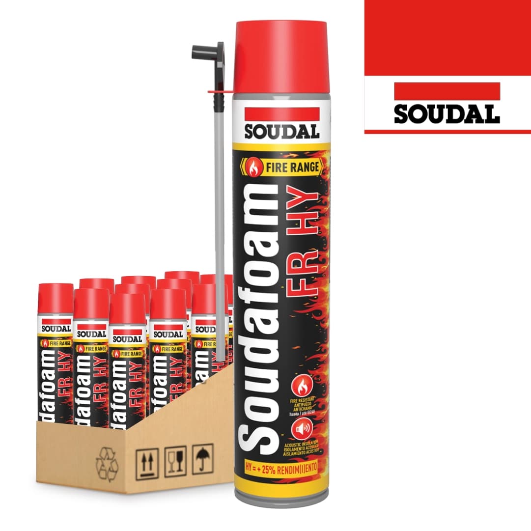 Espuma Poliuretano Soudal Resistente ao Fogo Soudafoam FR HY 750ML - 12UNI
