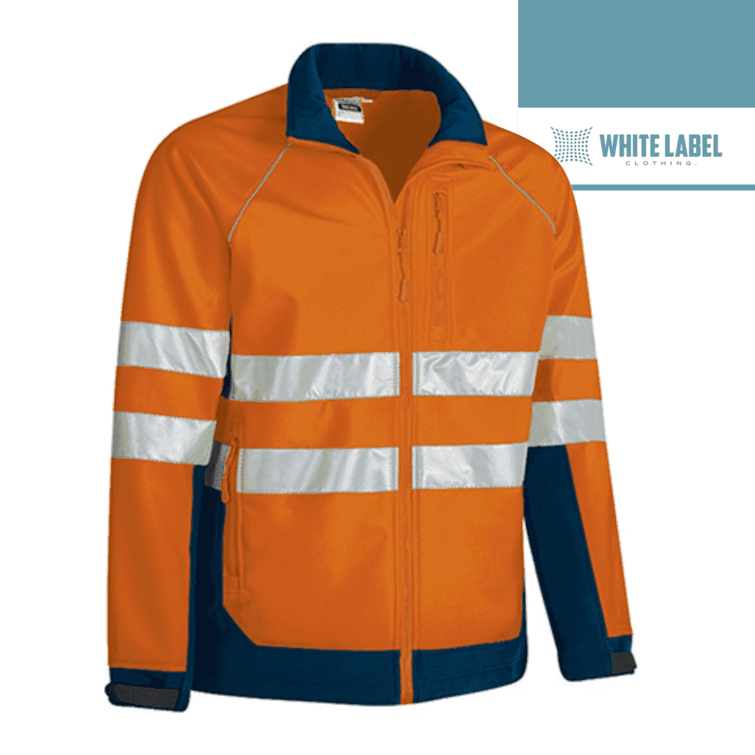 Casaco Softshell Tacoma Alta Visibilidade Laranja/Azul