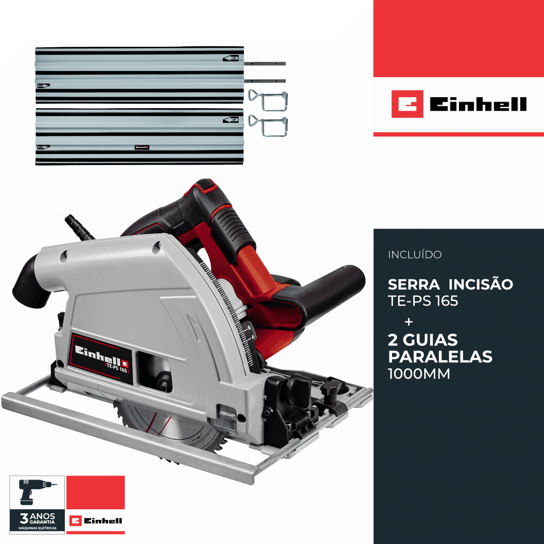 Kit Einhell Serra Incisão TE-PS 165 165MM + 2 Guias Paralelas 1000MM