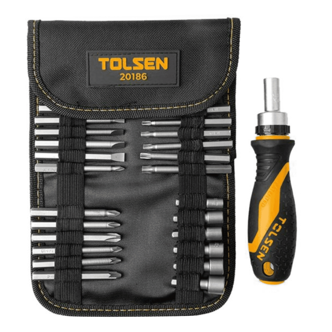 Jogo Bits Tolsen c/ Chave Roquete - 26PCS