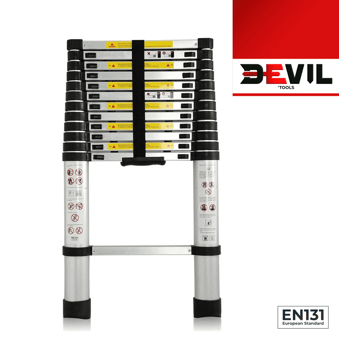 Escada Alumínio Telescópica Devil'Tools 8 Degraus - 2.60MT