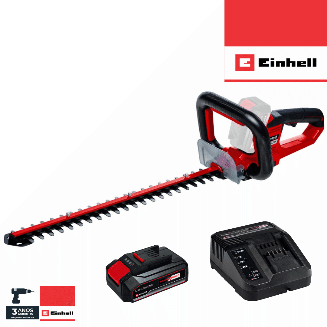 Corta Sebes Einhell Arcurra 18/55 + Bateria 18V 2.5Ah + Carregador