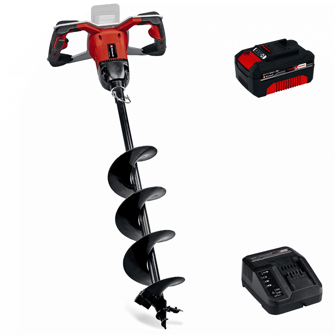 Perfurador de Solo Einhell GP-EA 18/150 Li BL - Solo + Bateria 18V 4.0Ah + Carregador