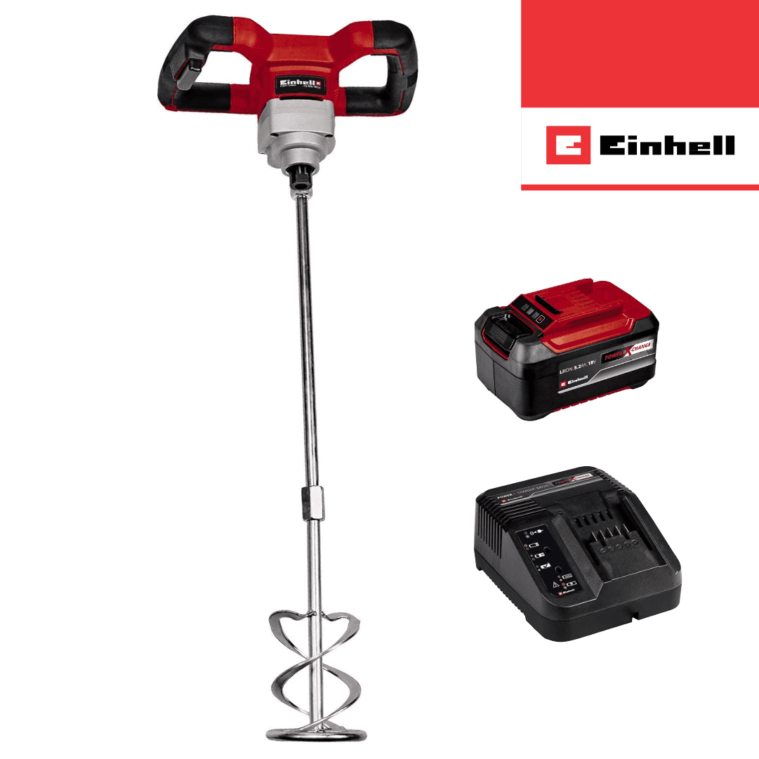 Misturador Einhell TE-MX 18 Li - Solo + Bateria 18V 5.2Ah + Carregador