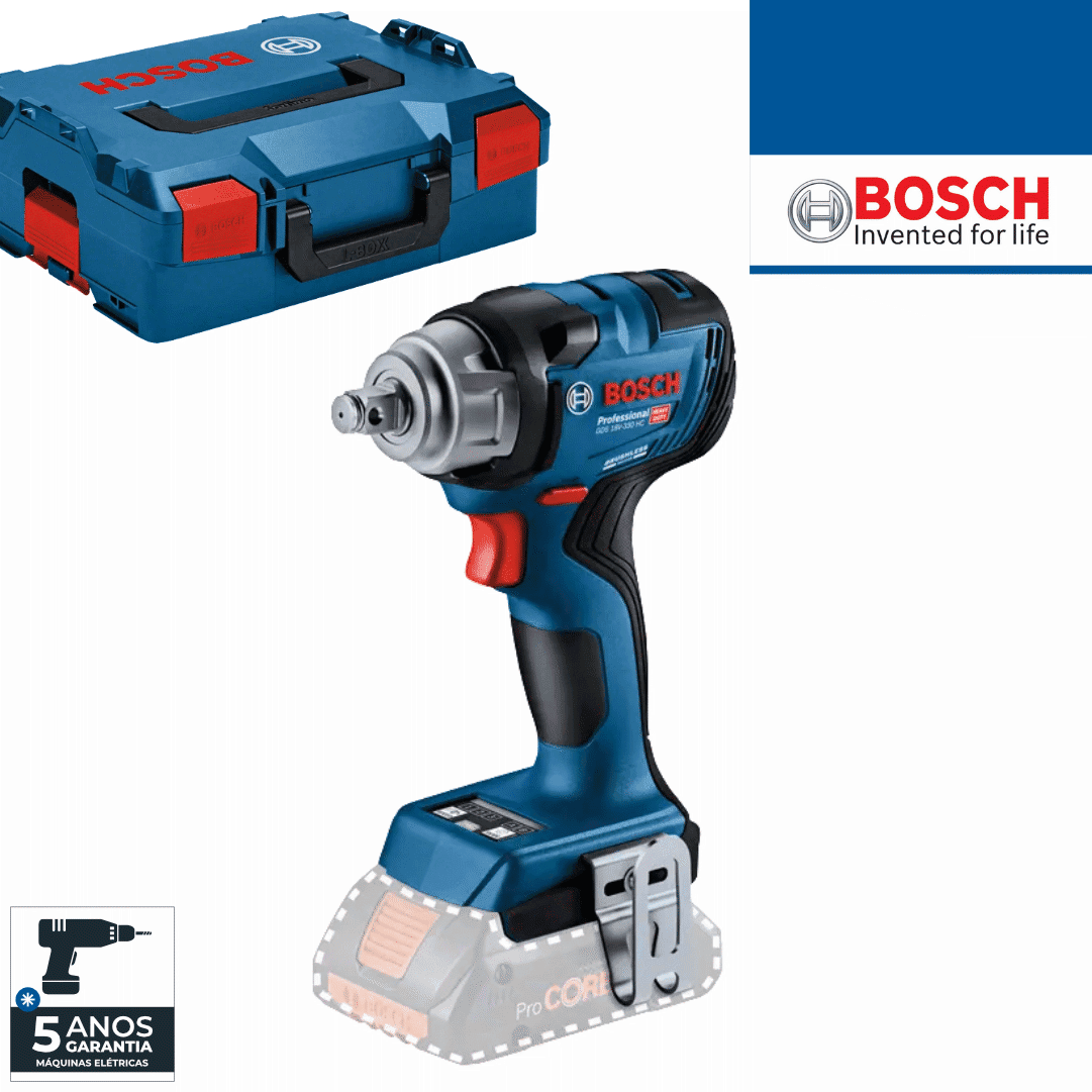 Aparafusadora Bateria Bosch Profissional GDS 18V-330 HC + Mala (06019L5001)