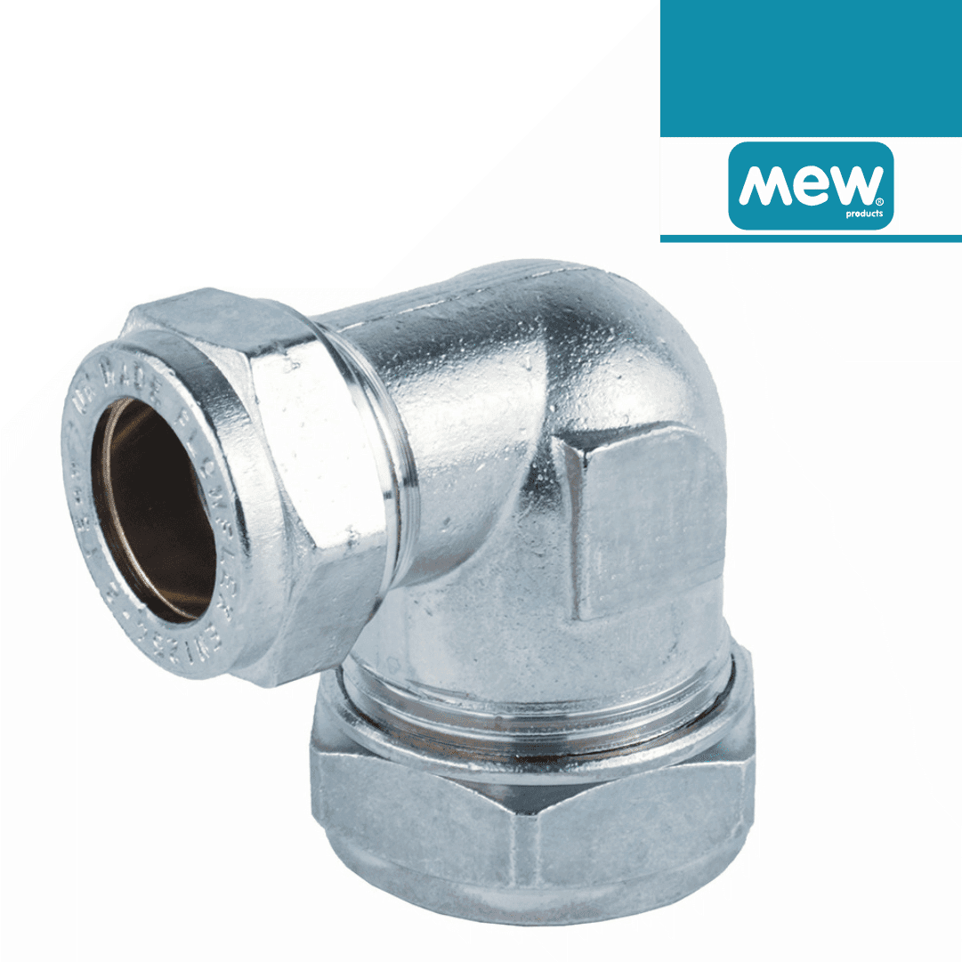 Joelho Redução Mew Cromado 90º - 22x18MM