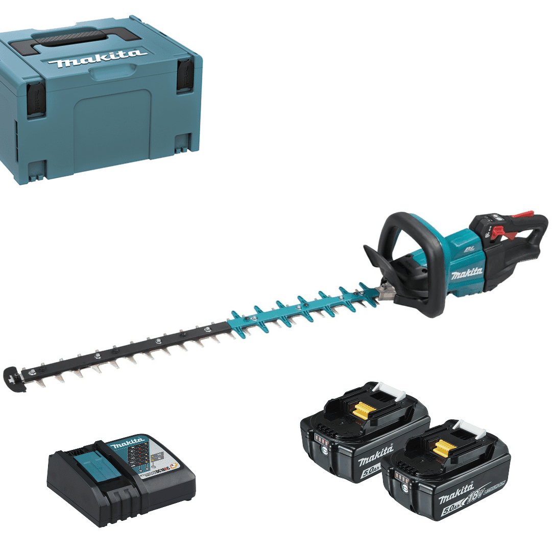 Corta Sebes Makita  18V DUH751PTJ + 2 Baterias 18V 5.0Ah + Carregador + Mala