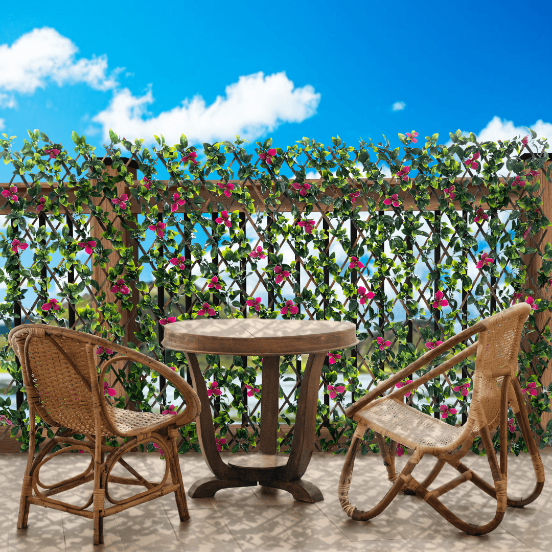 Painel Jardim Vertical Artificial Designia Gardenia Rosa 2000x1000MM