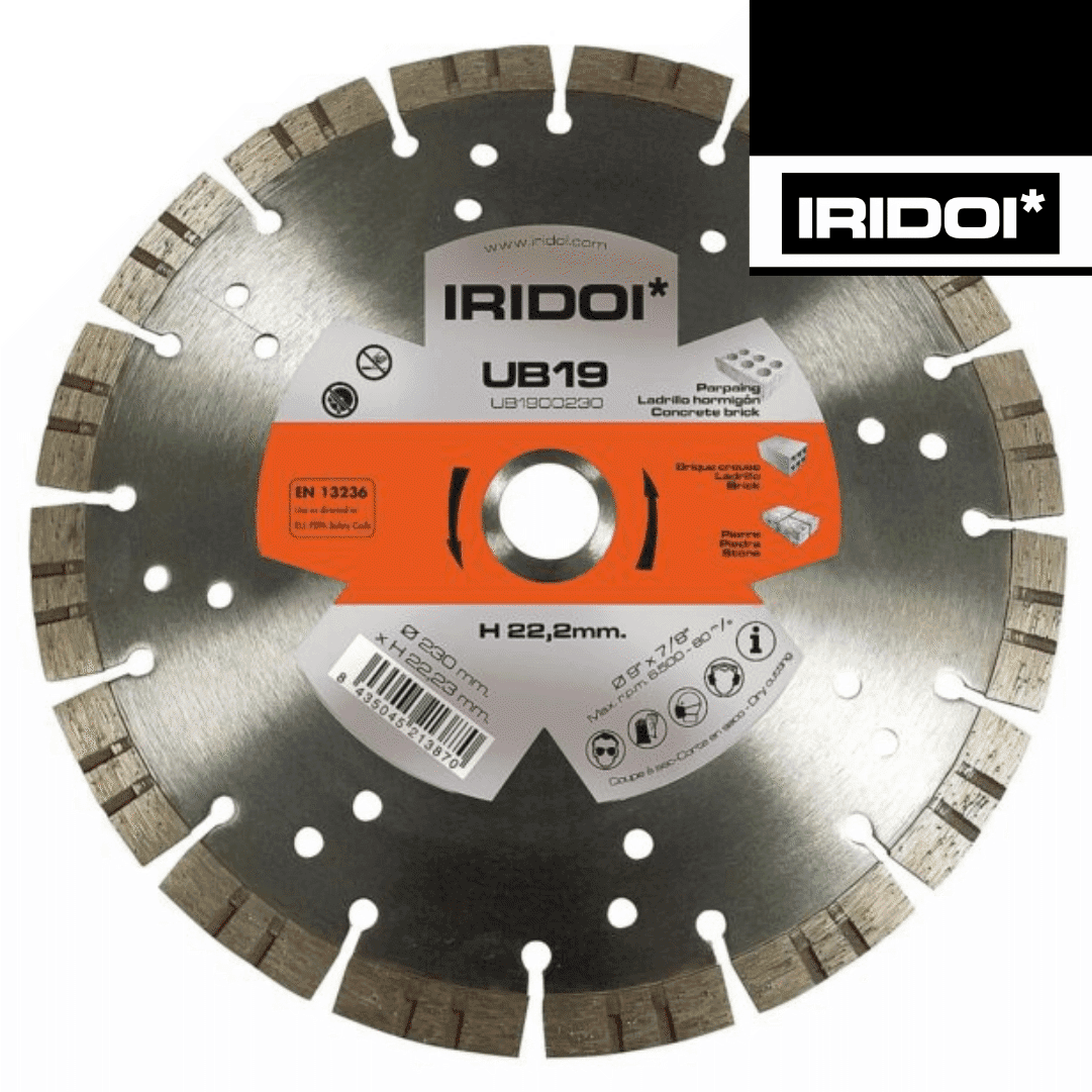 Disco Diamante Universal Iridoi 230MM p/ Betão