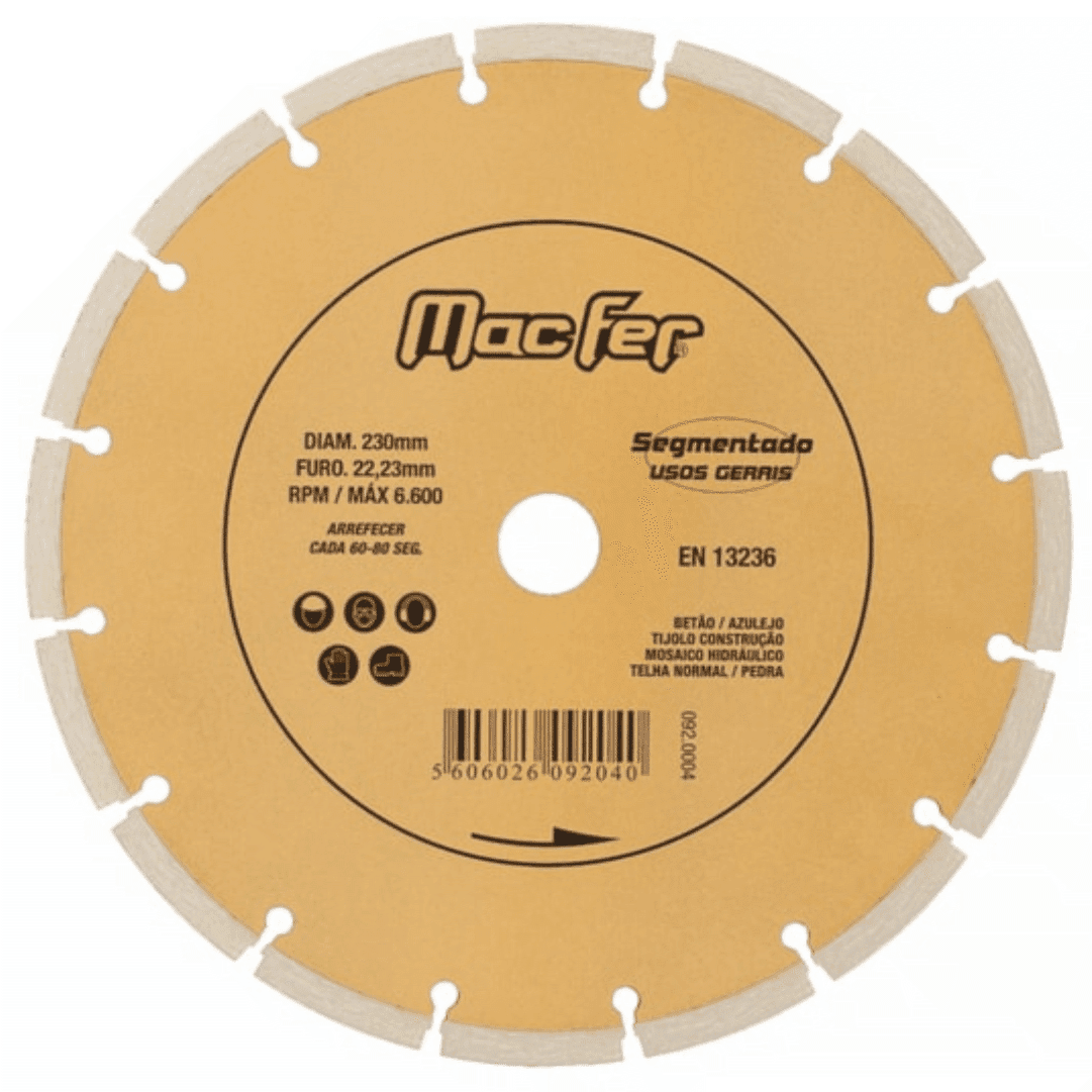 Disco Diamante Macfer Segmentado 230MM