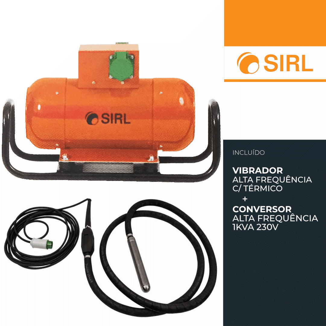 Vibrador Sirl Alta Frequência c/ Térmico 40MM + Conversor Alta Frequência 1KVA 230V
