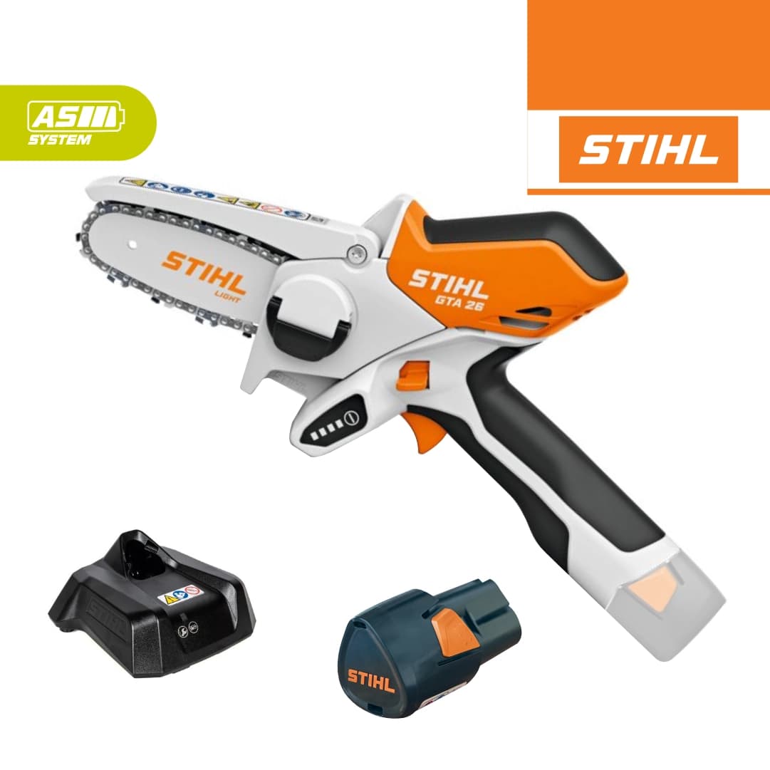 Mini Eletrosserra Podadora Stihl GTA 26 10CM 1/4' + Bateria AS 2 2.6Ah + Carregador