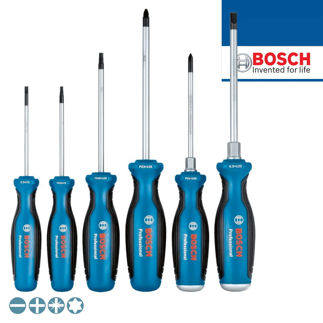 Jogo Chaves Fenda/ PH/ PZ/ TX Bosch - 6PCS