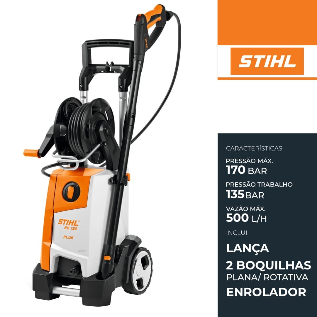 Máquina de Lavar a Pressão Stihl RE 130 Plus c/ Enrolador