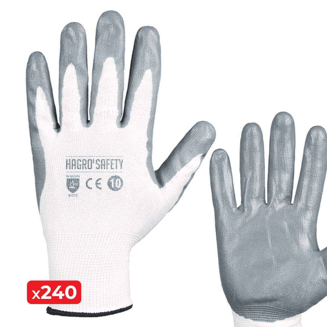 Luvas Hagro'Safety Nylon c/ Palma Nitrilo - 240PAR